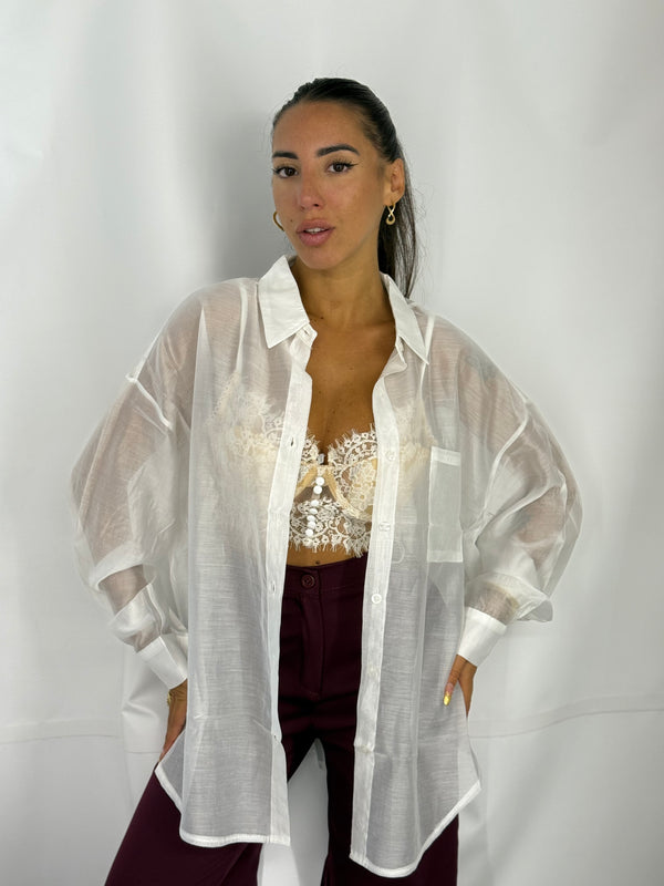 Camicia Semivelata Bianca