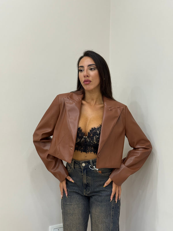 Blazer Crop Tabacco